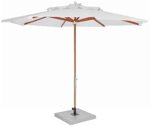 Ombrelone Leblon Branco em Madeira 2,00 MT (LARG) Base 65x65 cm Central com Tecido Bagun - 44308 Sun House