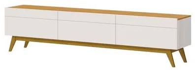 Rack Estar Off White Com Nature 3 Gavetas 220cm - 79166 Sun House