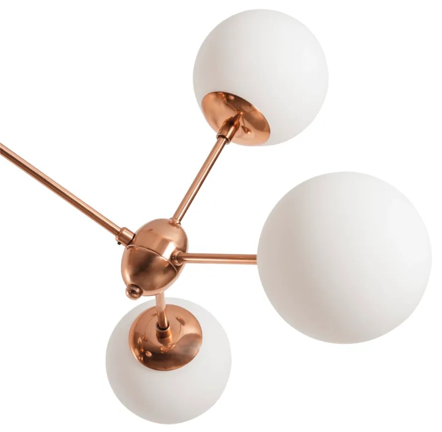 Pendente Cacau Ø68X57X83Cm 6Xg9 / Metal E Globo Ø12Cm | Usina 16738/6 (BT - Branco Texturizado, FOSCO)