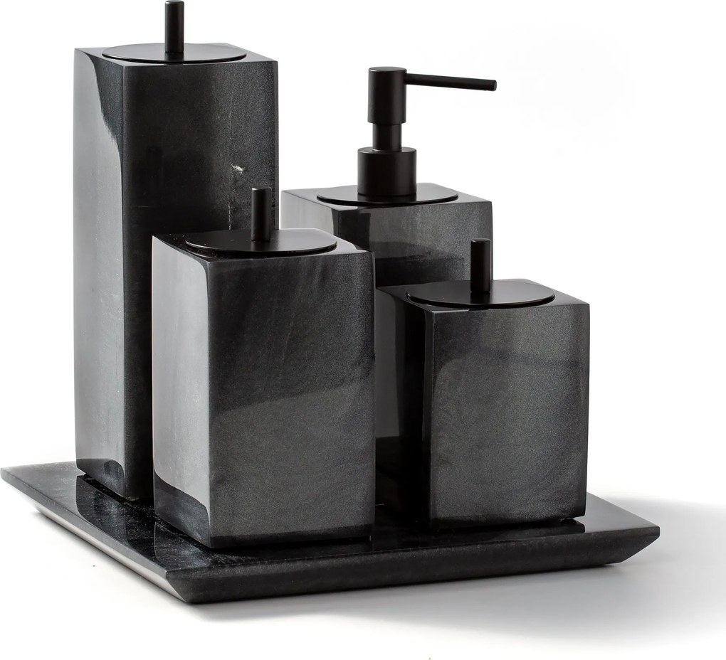 Conjunto Banheiro 4 Pçs Resina CHUMBO – BLACK MATTE Chumbo - Black Matte