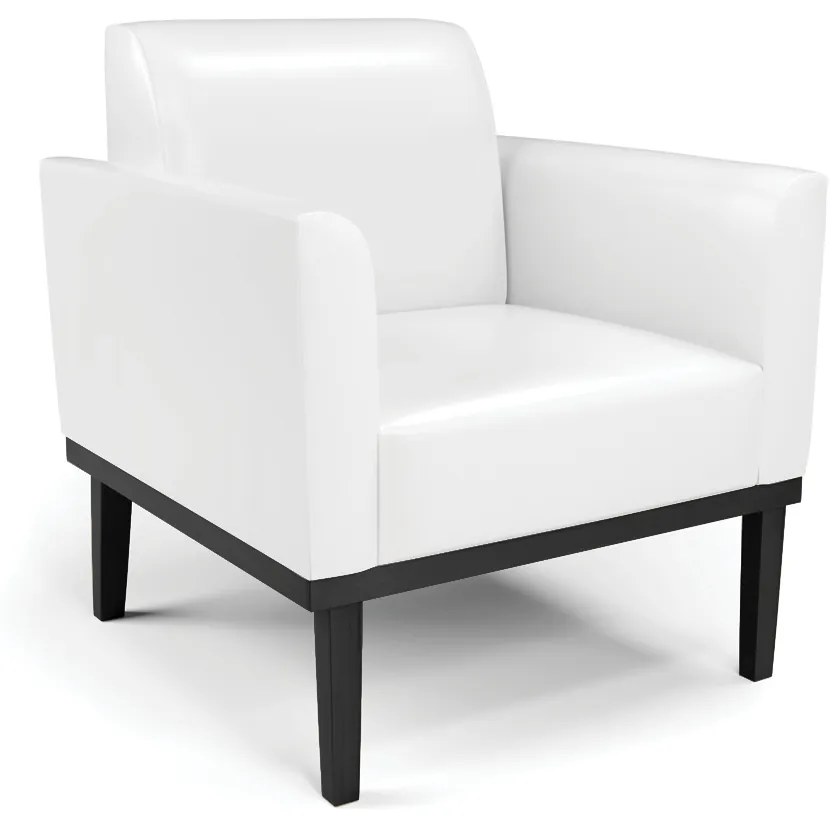 Sofá Namoradeira com Poltrona Base de Madeira Fixa Preto Marisa Corano D03 - DRossi - Branco