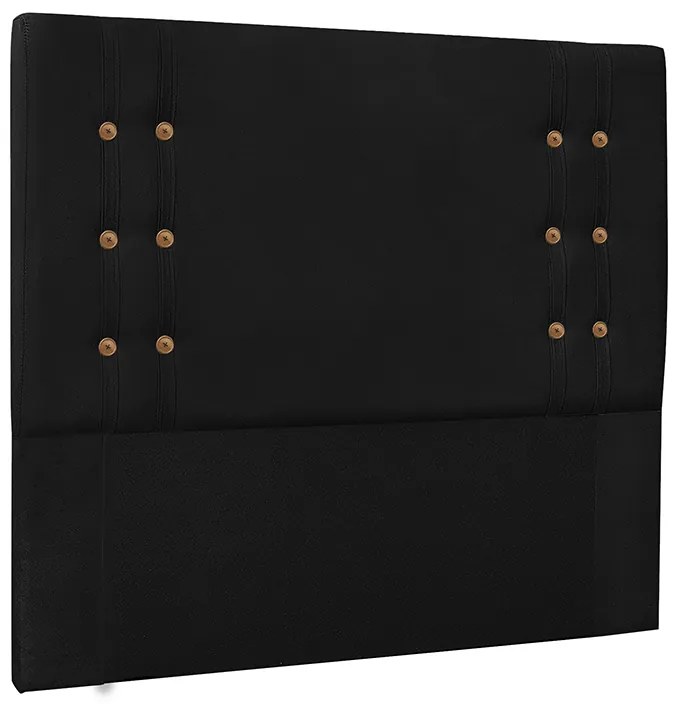 Cabeceira Cama Box Solteiro 90cm Gênova Suede Preto - Sheep Estofados - Preto