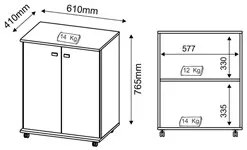 Balcão para Cozinha com Rodízios BL3300 Branco - Tecno Mobili