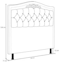 Cabeceira Cama Box Casal Queen 160cm com Tachas Imperial Veludo J02 Bo