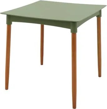 Mesa Diana Verde Oliva Tramontina 70cm em Polipropileno com Pernas de Madeira