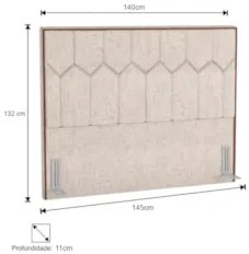 Cabeceira Cama Box Casal 140cm Órion Z37 Linho Cru - Mpozenato