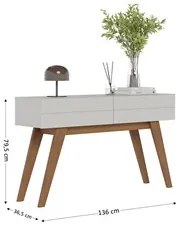 Aparador Para Sala Rebeca Com Espelho Adnet 67cm C05 White/Freijó - Mp