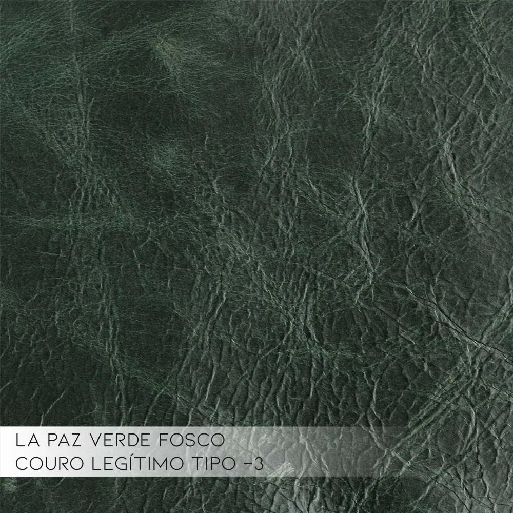 Sofá 4 Lugares Sala de Estar Pés Madeira Aisla 240 cm Couro Verde G43 - Gran Belo