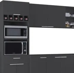 Armário de Cozinha CP06 Para Pia 150cm Pérola Z34 Preto     - Mpozenat