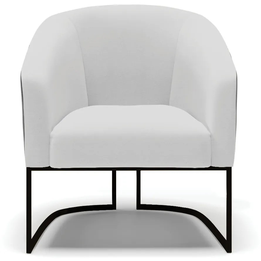 Poltrona Decorativa Industrial Preto Stella Preto/Linho Cinza D03 - D'Rossi