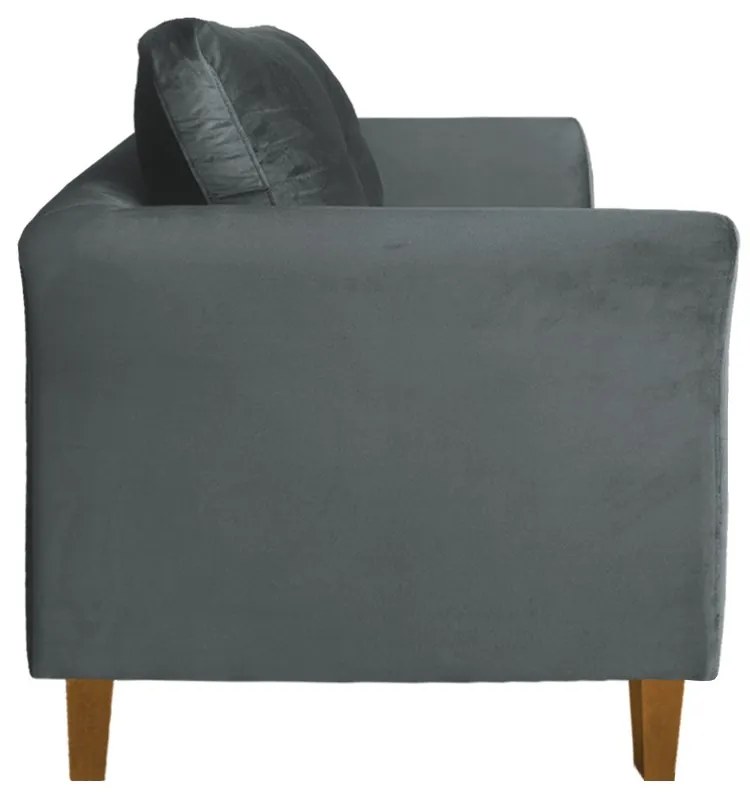 Poltrona Ibis Decorativa Suede Cinza Grafite