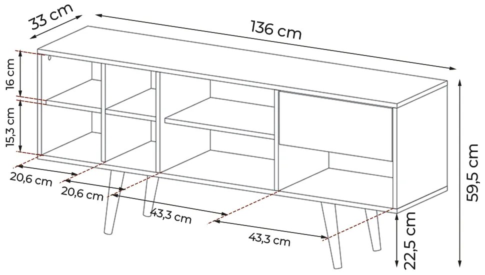 Rack Bancada para TV até 65 Sala de Estar R1462 Natural G69 - Gran Belo