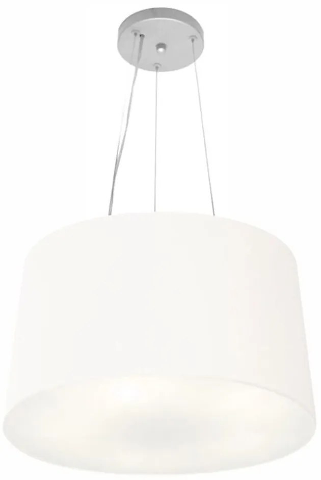 Lustre Pendente Cone Md-4153 Cúpula em Tecido 30/45x40cm Branco - Bivolt