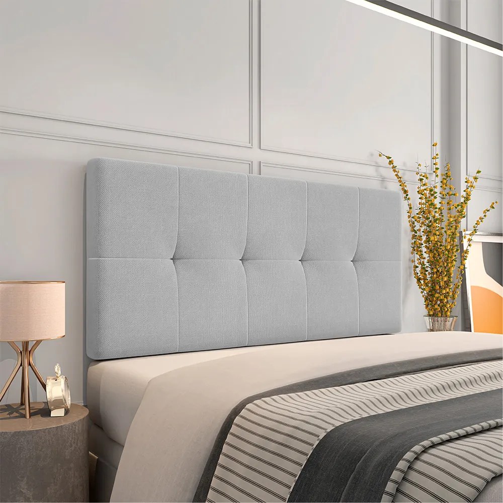 Cabeceira Painel Nina Para Cama Box Casal 140 cm Linho - D'Rossi - A05 Cinza Claro