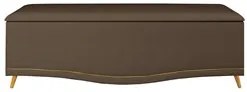 Calçadeira Baú Casal 140cm com Tachas Imperial J02 Veludo Chocolate -
