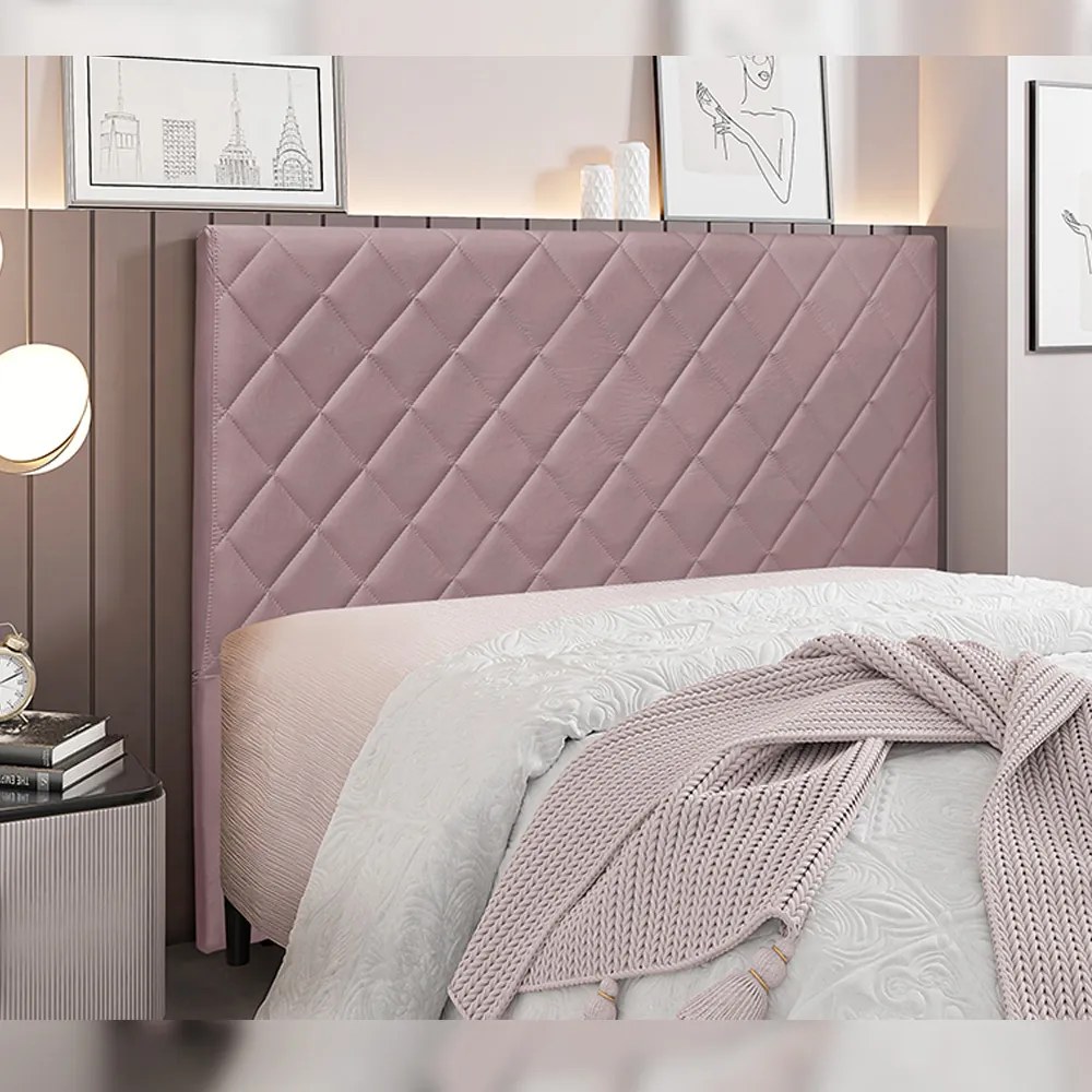 Cabeceira Decorativa 1,40M Baelon Veludo Lilás G63 - Gran Belo