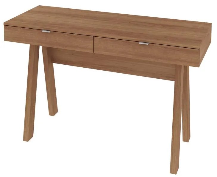 Escrivaninha Mesa Escritório Home Office 2 Gavetas Amêndoa