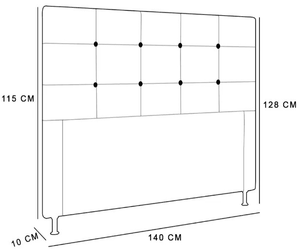 Cabeceira Casal Cama Box 140cm para Quarto Stambul Suede M11 - D'Rossi - Marrom