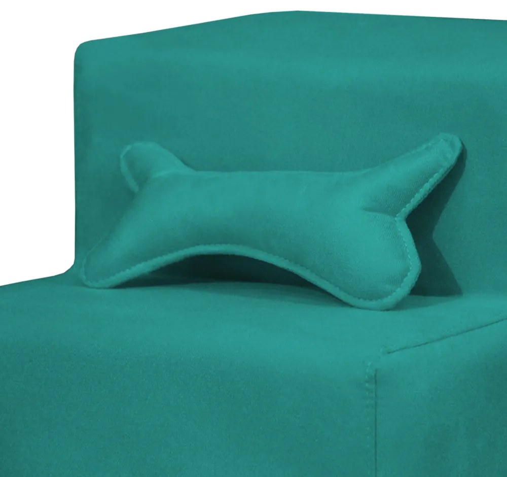 Escada Pet 3 Degraus Almofadada Suede Várias Cores - Azul Tiffany