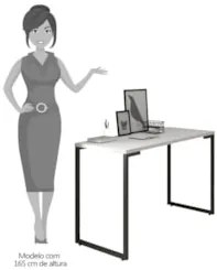 Mesa Escritório 120cm Estilo Industrial New Port Z34 Branco - Mpozena