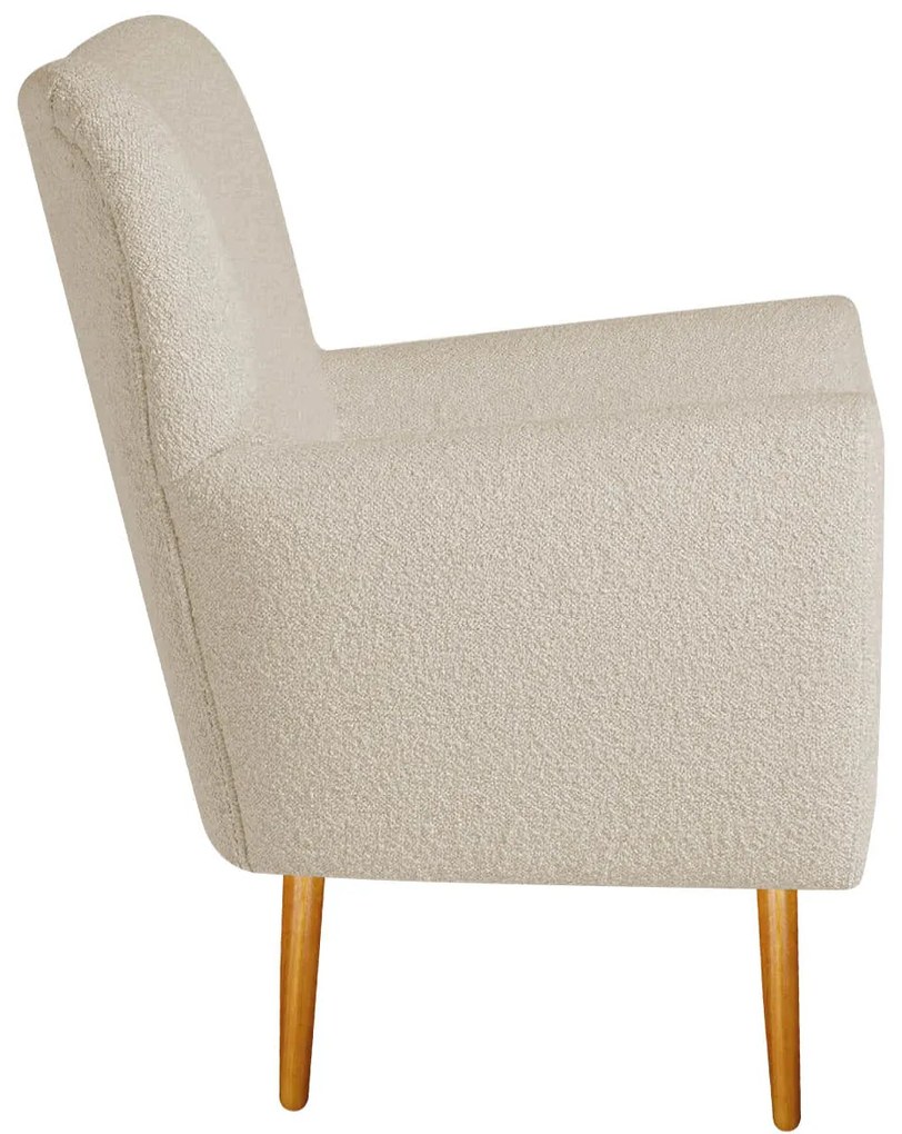 Poltrona Decorativa Luxo Moderna Sala de Estar Recepção Amélia Bouclé