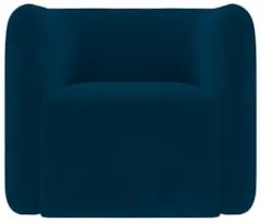 Poltrona para Sala de Estar Decorativa Quadrada Maggie Z08 Veludo Azul