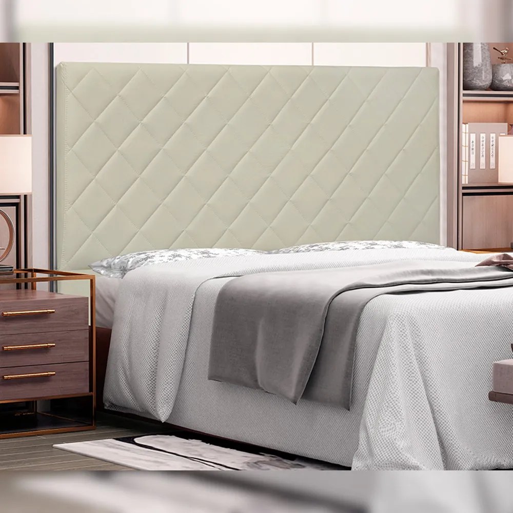 Cabeceira Decorativa 1,40M Baelon Pu Marfim G63 - Gran Belo