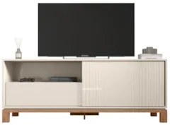 Rack Bancada Para TV 55 Pol 150cm Lucca Off White/Freijó C01 - Mpozena