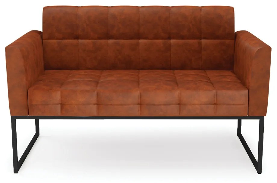 Namoradeira e 2 Poltronas Elisa Industrial Preto Sintético Pu Nozes D03 - D'Rossi