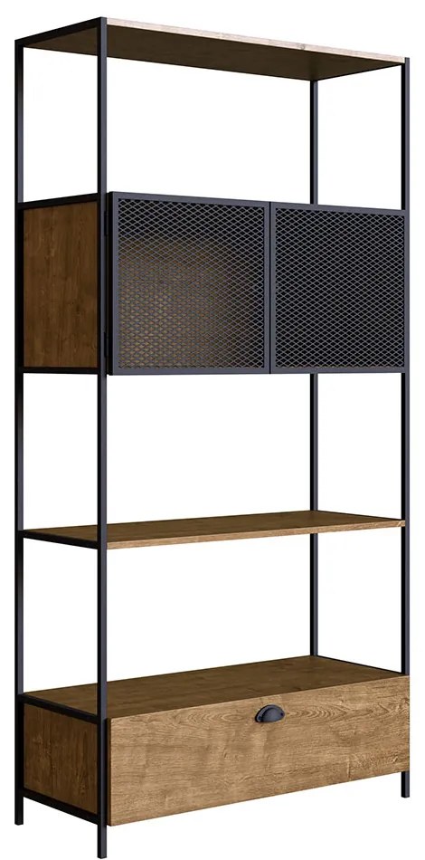 Estante 01 Porta New 180 cm Vermont e Preto - D'Rossi