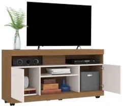 Rack Bancada Para TV 47 Pol 136cm Pavia Freijó/Off White C05 - Mpozena