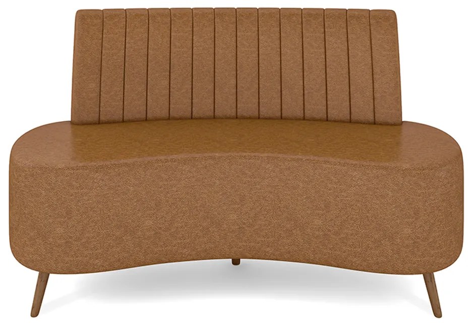 Sofá Living Decorativo 2 Lugares 1,35M Katara Caramelo Corino G33 - Gran Belo