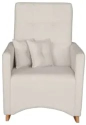 Poltrona Amamentação Base Madeira Balanço Lola Bouclê Off F03 - Mpozen