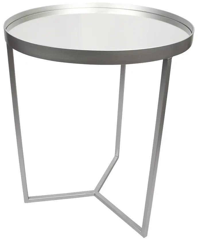 Conjunto Mesa de Apoio e Lateral Espelhada Prata - D'Rossi