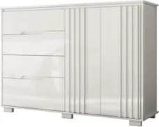 Cômoda Para Quarto 4 Gavetas 147cm Gênova Z17 Branco - Mpozenato