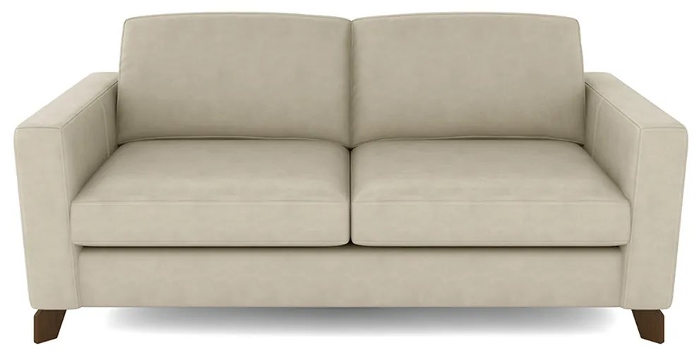 Sofá Sala de Estar Living 3 Lugares 260cm Presley Pés Madeira Veludo Bege G52 - Gran Belo