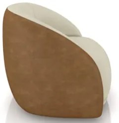 Poltrona Decorativa Giratória Kit 2 Lya Z32 Boucle Bege/Sintético Marr