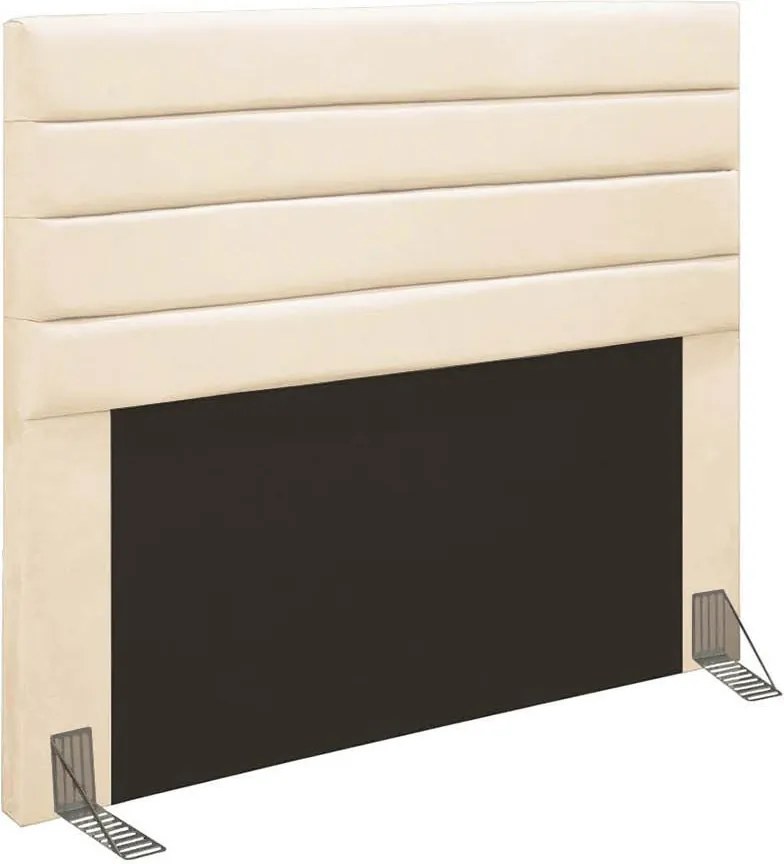 Cabeceira Casal Cama Box 140cm  para Quarto Rubi Suede M11 - D'Rossi - Bege
