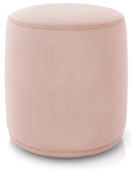 Puff Redondo Orgânico para Sala Malu Veludo M11 - D'Rossi - Rose