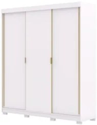 Guarda Roupa Casal 200cm 3 Portas Duke Flex Branco/Camarim V02 - Mpoze