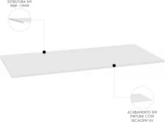 Tampo para Balcão de Cozinha 120cm MDP Lina Z06 Supremo - Mpozenato