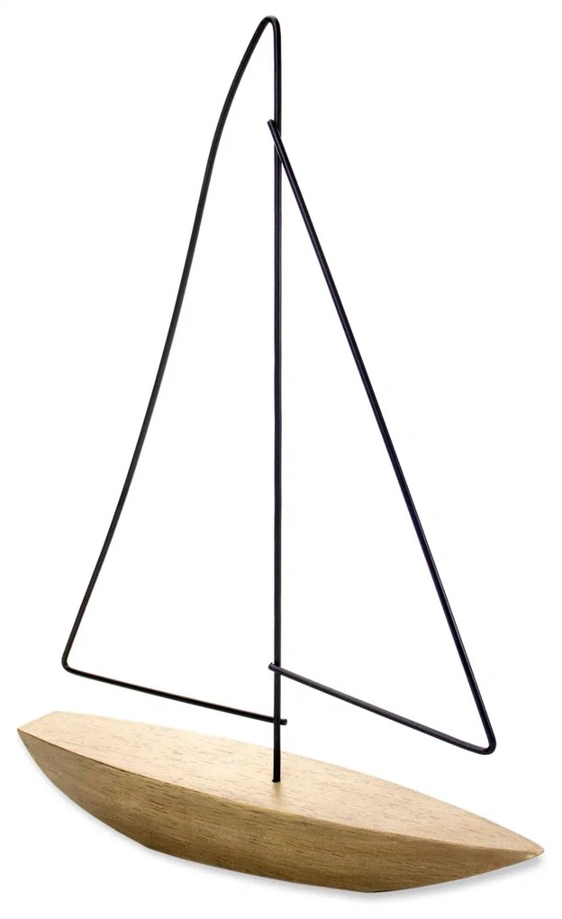Escultura Decorativo Barco Poliresina Madeira 32x24x5 Cm - D'Rossi