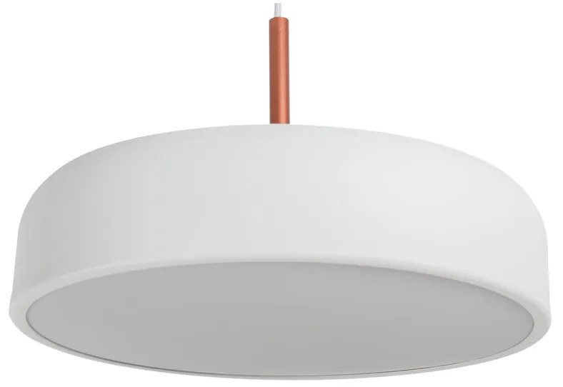 Pendente Bis Ø40X13Cm 4Xe27 Com Difusor Convexo / Haste De 15Cm | Usin... (BT - Branco Texturizado)