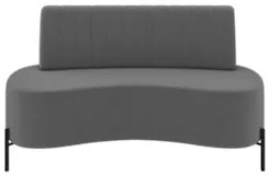 Sofá 2 Lugares 135cm Pés Aço Preto Tamar Z08 Veludo Grafite - Mpozenat