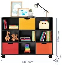 Nicho Organizador com Rodízios Toys 9 Gavetas Q01 Pto/Color - Mpozenat