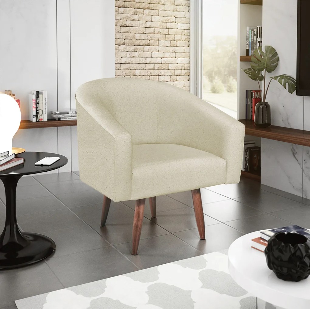 Kit 02 Poltronas Decorativas Sala de Estar Recepção Luiza Pés Palito Suede - ADJ Decor