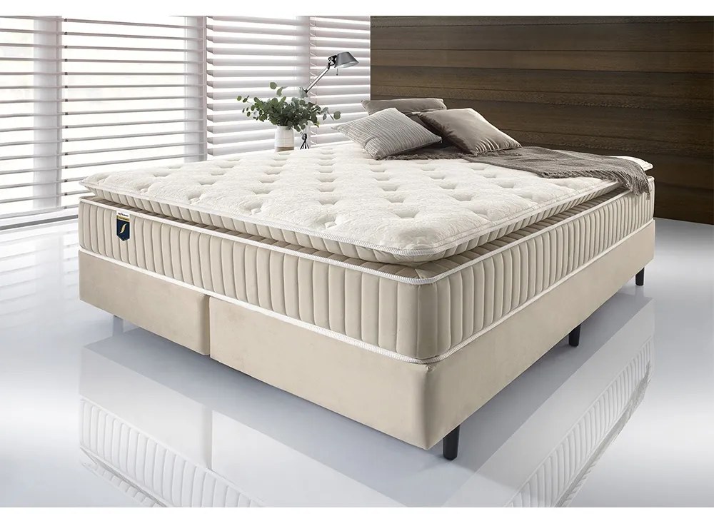 Cama Box Somiê com Colchão Eleganza - Casal 138cm x 188cm