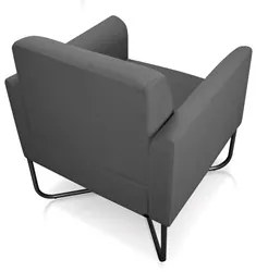 Kit 2 Poltronas Decorativas Base Industrial X Preta Maressa S08 Suede