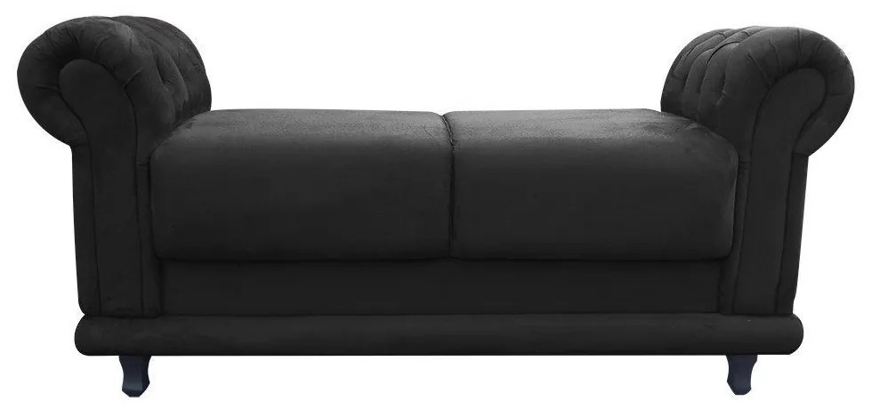 Recamier Barcelona Namoradeira Suede Preto - D'Rossi