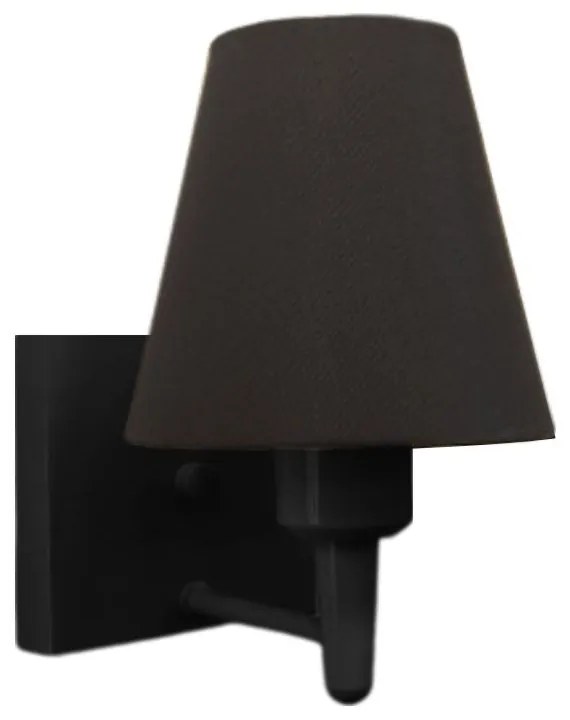 Arandela Quadrada Md-2034 Preto Cúpula em Tecido Cone Preta - Bivolt